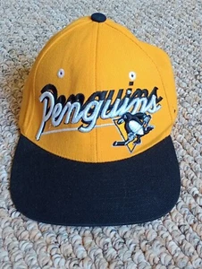 Pittsburgh Penguins Hat Cap Yellow Wool Acrylic Snapback Zephyr Mens NHL Hockey - Picture 1 of 7