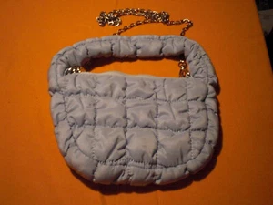 Stofftasche hellblau, Maße:23x16 ( ohne Griff)x4 cm,Riemchen als Kette - Bild 1 von 4