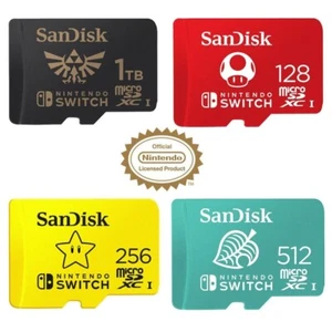 Nintendo Switch Memory Card SanDisk 128GB 256GB 1TB 2TB Micro SD XC C10 UK - Picture 1 of 10