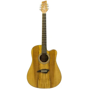 Kona K1SPLT Dreadnought Cutaway 6-String Acoustic Guitar, Spalted Maple - Picture 1 of 5