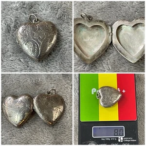 ¡De colección Medallón Corazón Colgante Plata de Ley Grabado Tailandia!! ¡¡8 gramos!! Sin chatarra - Imagen 1 de 12