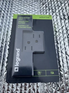 Adorne ARTR152G4 Dual Tamper-Resistant Outlet 15A , Graphite LeGrande - Picture 1 of 2