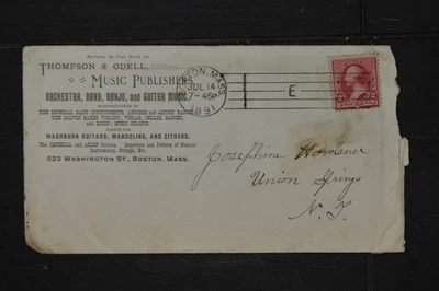 US Postal History #220  Thompson & Odell Music Pub. 1891 - Image 1 of 2