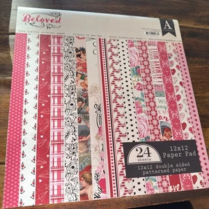 Authentique Beloved 12x12 Papier Sammlung Kit OFFENE VERPACKUNG - Bild 1 von 3