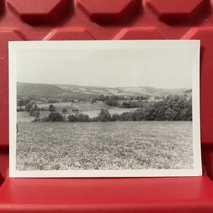Random Field With Hills In Background 4 1/2 x 3 1/4 Photograph B Vintage 1956 - Picture 1 of 2