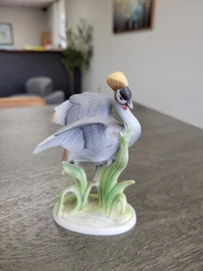 Vintage Napco Bisque Porcelain Crowned Crane Bird Figurine B4115/S - Picture 1 of 24