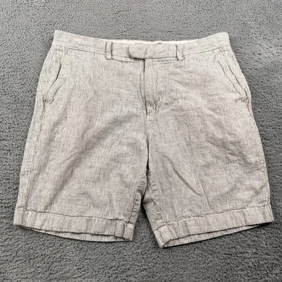 J Crew Shorts Mens 34 Gray 9" Gramercy Linen Blend Flat Front Preppy Casual - Image 1 of 4