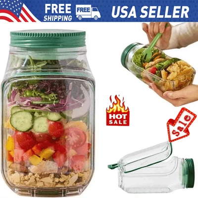 Salad Pod, Vertical Layering Salad Pod Built Plastic Salad Storage Jar US - Image 1 of 4