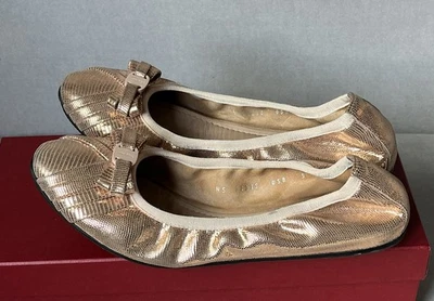 Salvatore Ferragamo My Joy Pisos Nuevos Varina Embellecidos Oro Rosa Nuevos 9 M Foto 1 de 4