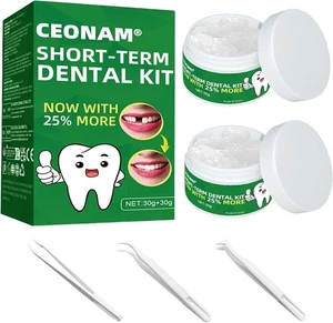Kit de cuentas de repuesto de dientes postizos temporales de 60 g con pinzas dentales de 3 piezas para - Imagen 1 de 4