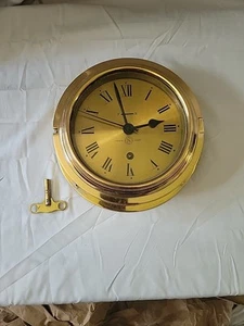 Vintage Seikosha Brass Mechanical Nautical Porthole Ship Clock NON-WORKING - Picture 1 of 9