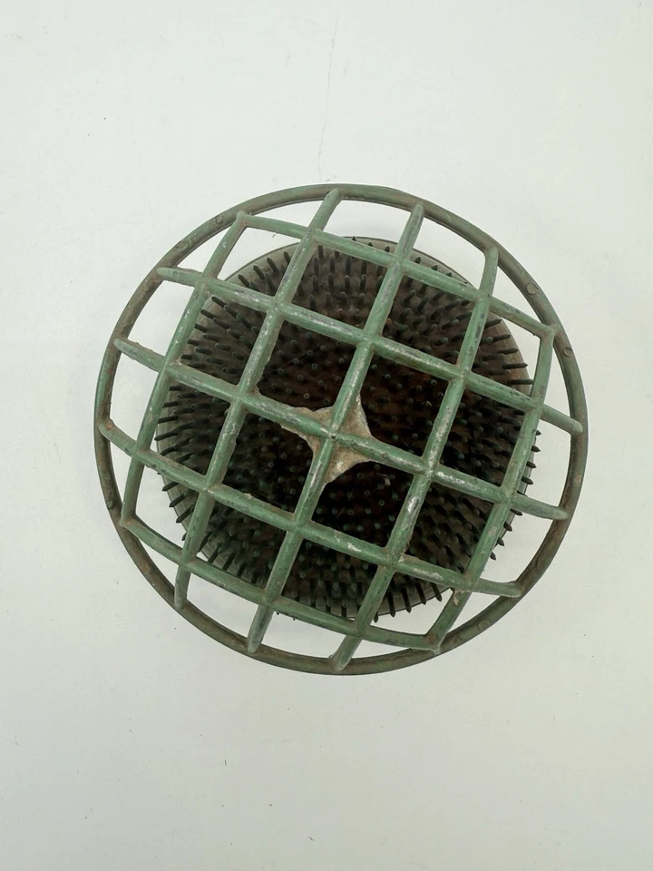 "Antigua jaula de ranas con flores aturdidas verde 3,5"" hermoso color n.º 173" Foto 1 de 4