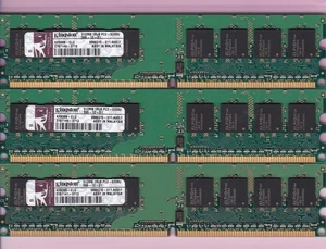 1.5GB 3x512MB PC2 5300 KINGSTON KX8388-ELG DDR2-667 ELPIDA Desktop Memory Kit - Picture 1 of 2