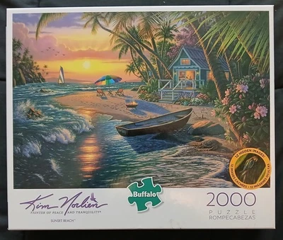 Quebra-cabeça Buffalo Games Kim Norlien Sunset Beach 2000 peças NOVO 92000 - Imagem 1 de 4