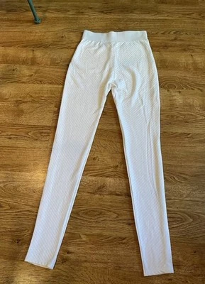 ALEXANDER WANG ¡NUEVO! Leggings HEATTECH EXTRA CÁLIDOS Marfil Crema Texturados Talla S Foto 1 de 4