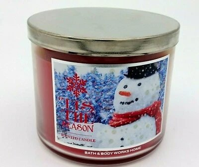 Yankee Candle Tis The Season Snowman Holiday 3 Wick 14.5 Oz Jar Never Burned - Image 1 of 4