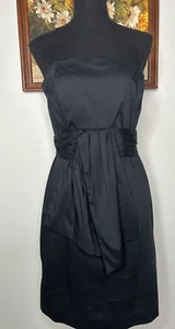 Banana Republic A-Line Tube Dress Women's 6 Back Slit Cocktail Party Black NWT - Picture 1 of 11