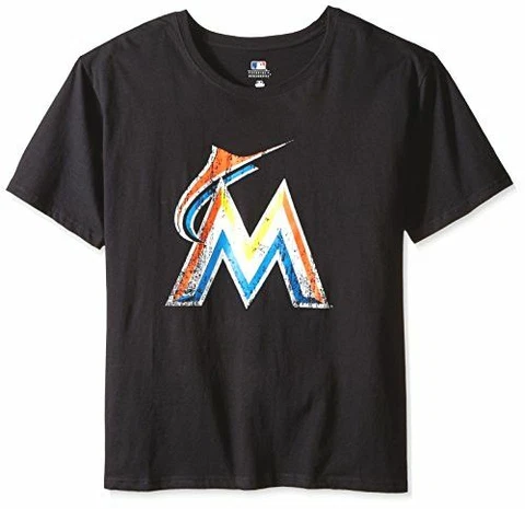 Profile Big & Tall MLB Miami Marlins Women's Short Sleeves Scoop Neck Top, 4X, B Cover