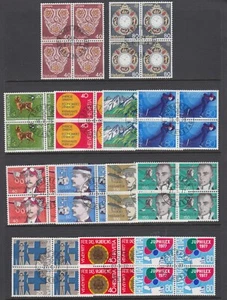Switzerland Sc 614-626 used 1976-77 issues, 4 complete sets in blocks of 4, VF - Picture 1 of 1