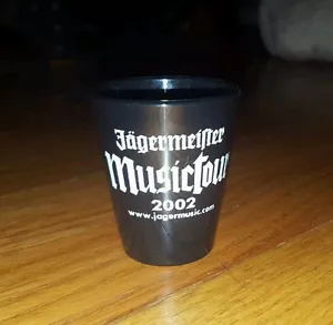 JAGERMEISTER MUSIC TOUR 2002 (Black/Dark Blue) Hard Plastic Shot Glass - Picture 1 of 4