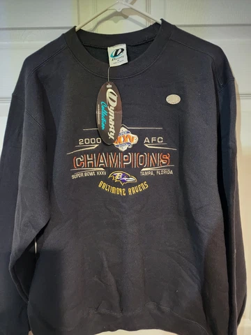 NWT Vintage 2000 Baltimore Ravens AFC Championship Sweater Staduim Exclusive M Cover