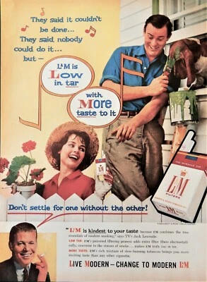 Anuncio de cigarrillos L&M vintage 1959 anuncio impreso original  Foto 1 de 2