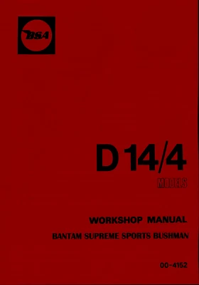 BSA Bantam D14 4 MANUALE DI OFFICINA Bushman Sports Supreme Moto - Immagine 1 di 4