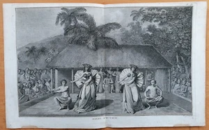 View of Tahiti Dance - Original Map J. Cook - 1774 - Picture 1 of 1
