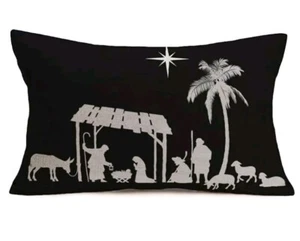 Copricuscino Accento Natività Natale Gesù Sacra Famiglia Saggi Pastore 12x20 - Foto 1 di 4