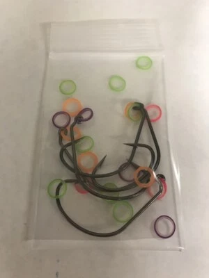 Gancho Senko sin malezas 5 PK talla 1 mejorado negro níquel Wacky Senko Rig Foto 1 de 4