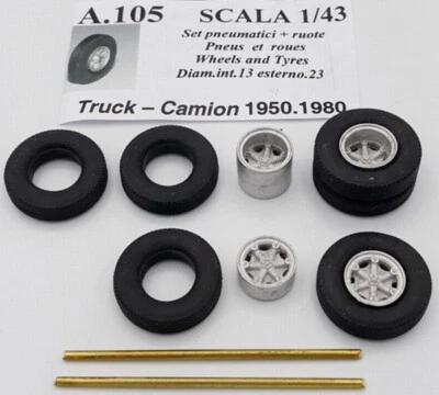 RUOTE 1/43 TRILEX x CAMION anni 1950/80 POSTERIORI GEMELLATE  TRON A105 - Immagine 1 di 2