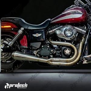 2 -1 Exhaust Pipes Muffler For Harley-Davidson Dyna FXD 99-17 - Picture 1 of 4