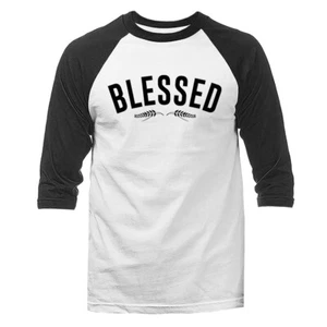 Bendito Cristiano Religioso Dios Biblia Iglesia Jesucristo Manga 3/4 Raglán - Imagen 1 de 10