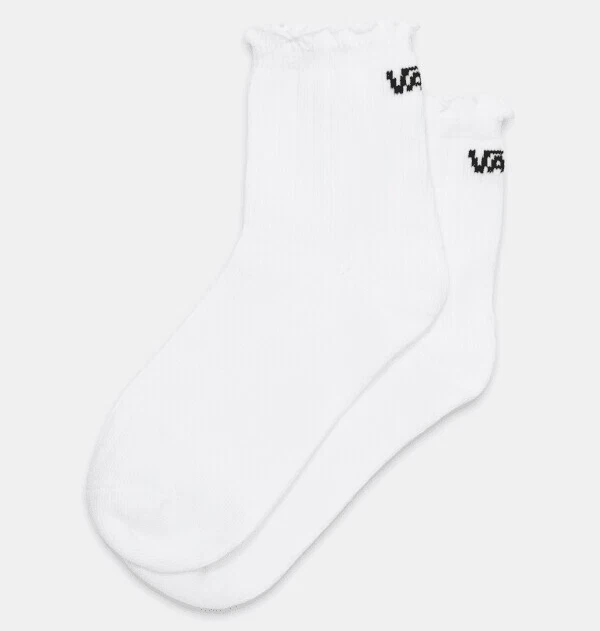 Vans Womens PREMIUM Ruffle Hem Socks - White / Black - Size: 6.5-10 - NWT - RARE - Image 1 of 4