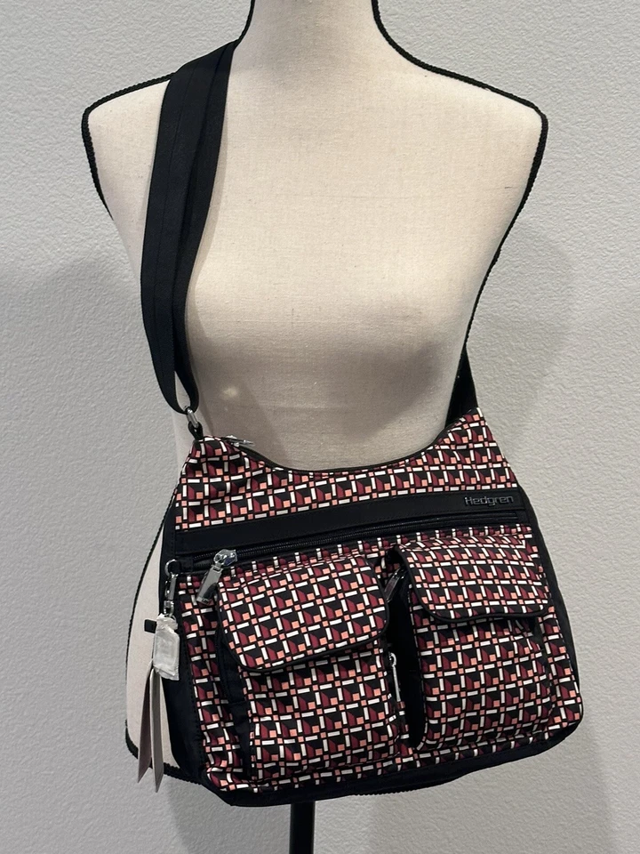 Hedgren Inner City Prarie Crossbody Handbag- Water Resistant Nylon Crossover Black