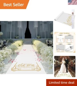 Premium 4x100ft Weiß Hochzeit Läufer mit Doppelseitigem Kleber für sicheren Aufbau - Bild 1 von 7