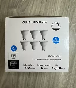 6 Pack GU10 Led Bulbs Warm white 2700K 582LM Dimmable 120V AC 60Hz. - Picture 1 of 5