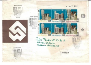 Venezuela: 1972; Scott 1003a in 2 strip, registered in FDC, stain, EBV412 - Picture 1 of 2