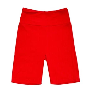 Size 6 KIDS BIKER SHORTS LuLaRoe ~ SOLID RIBBED RED ~ Americana USA 4th of July - Picture 1 of 3