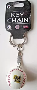 MILWAUKEE BREWERS BASEBALL KEY CHAIN W/ "STITCHES" & "M/STATE" & NICKNAME LOGOS - Picture 1 of 4