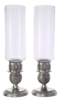 "Walker & Hall - Par de Candelabros Raros de Bola de Golf Plateados - 10" Foto 1 de 3