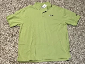 NWT Callaway Mens XL Green Polo Shirt Knit Short Sleeve 100% Combed Cotton MINT - Picture 1 of 4