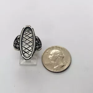 GRÖSSE 9 7g 925 STERLINGSILBER DESIGNER BLUMENSCHAFT GESTEMPELTER RING SCHÖN! - Bild 1 von 6