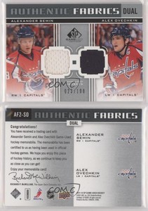 2011 SP Game Used Edition Authentic Fabrics Dual Alexander Semin Alex Ovechkin