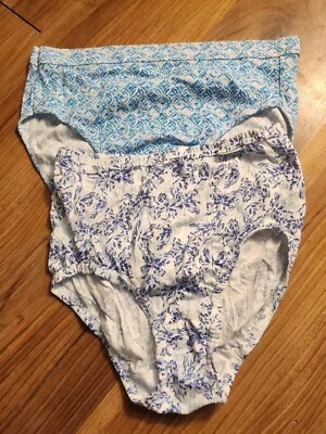 Jockey Womens Underwear Briefs Size 6 Pack Of 2 100% Cotton Floral - Image 1 of 4