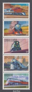 US 1999 - ALL ABOARD - Locomotives - Famous Trains - Sc 3333 - 3337, Unused MNH - Picture 1 of 1