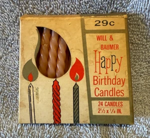 Vintage Box of Happy Birthday Candles, 29 Cents - Will & Baumer - Picture 1 of 2