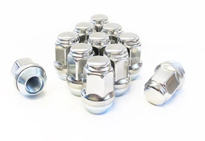 (24) 1/2-20 BULGE ACORN STAINLESS STEEL CAPPED LUG NUTS 1.43" TALL 3/4 HEX 19MM - Image 1 of 3