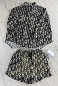 NEW Dior Long Sleeve Shirt And Shorts Silk Set Size Large - Picture 1 of 6
