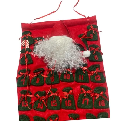 Vintage Christmas Santa Advent Calendar Complete Candy Cane Countdown - Image 1 of 4